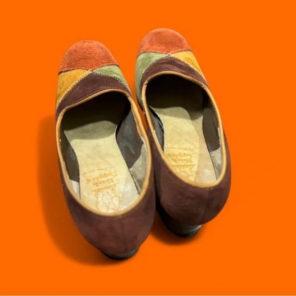 Beautiful vintage suede patchwork groovy MCM colored heels - Picture 5 of 8